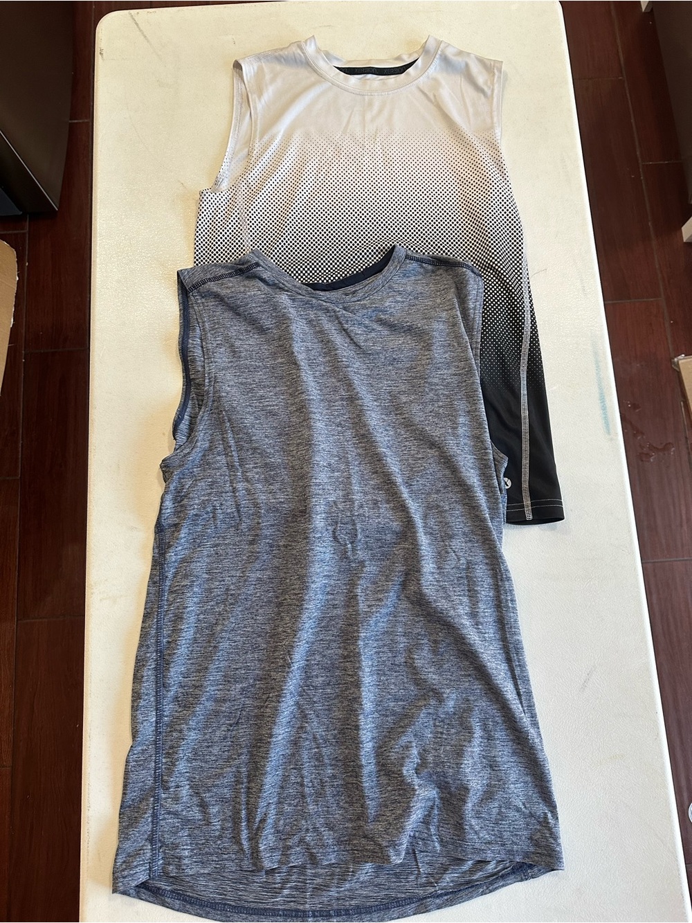 Boys Performance Tank Top Set - Gray & White Ombre